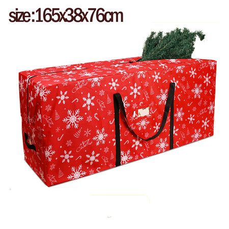 Red 165cm Christmas Tree Storage Bag Durable Waterproof Zippered Bag with Handles Protects Against Dust Insects and Moisture