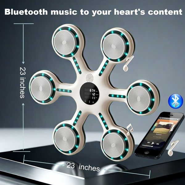 Smart Music Boxing Machine with Bluetooth,Home Wall-Mounted Training Gear,Boxing Training Punching Equipment with Gloves,Fitness and Reflex Improvement