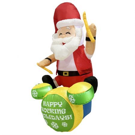 Stockholm Christmas Lights Santa Rocker Inflatable Lights Cool White LEDs