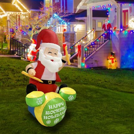 Stockholm Christmas Lights Santa Rocker Inflatable Lights Cool White LEDs