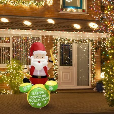 Stockholm Christmas Lights Santa Rocker Inflatable Lights Cool White LEDs