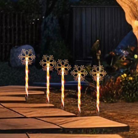 Stockholm Christmas Lights SNOWFLAKE CANDY Path Lights 20 Warm White LED Outdoor