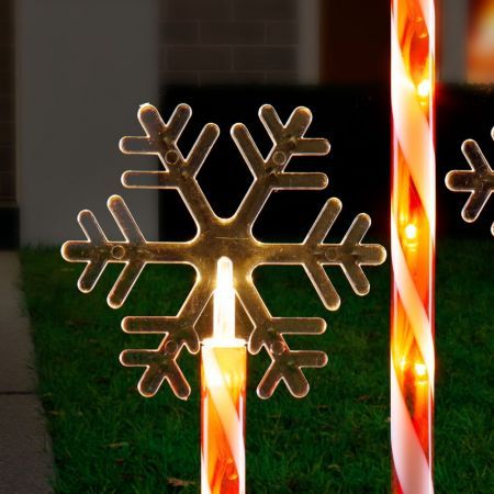 Stockholm Christmas Lights SNOWFLAKE CANDY Path Lights 20 Warm White LED Outdoor