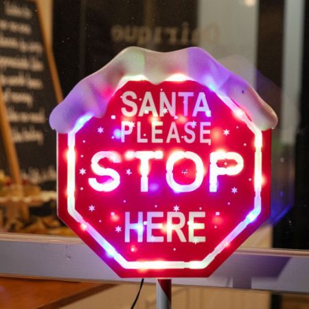 Stockholm Christmas Lights STOP SIGN Path Lights Multi Colour LED Indoor Outdoor