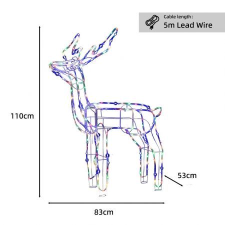 Stockholm Christmas Lights STANDING REINDEER Motif Lights 220 Multi Colour LEDs