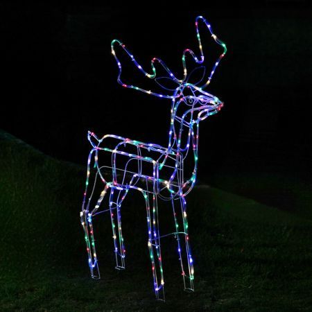 Stockholm Christmas Lights STANDING REINDEER Motif Lights 220 Multi Colour LEDs