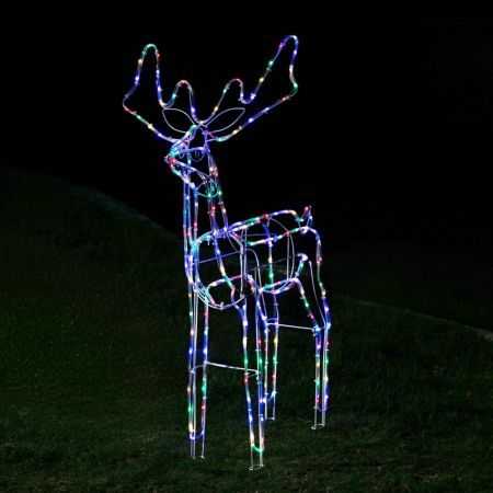 Stockholm Christmas Lights STANDING REINDEER Motif Lights 220 Multi Colour LEDs