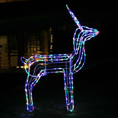 Stockholm Christmas Lights STANDING REINDEER Motif Lights 220 Multi Colour LEDs