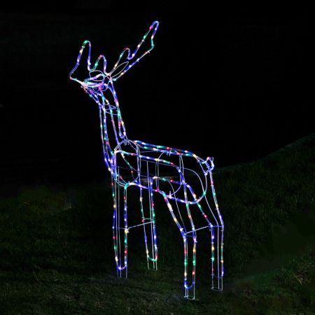 Stockholm Christmas Lights STANDING REINDEER Motif Lights 220 Multi Colour LEDs