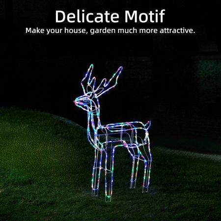 Stockholm Christmas Lights STANDING REINDEER Motif Lights 220 Multi Colour LEDs