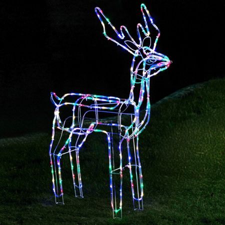 Stockholm Christmas Lights STANDING REINDEER Motif Lights 220 Multi Colour LEDs