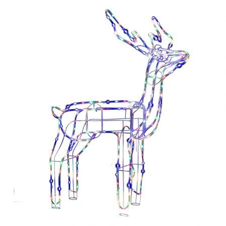 Stockholm Christmas Lights STANDING REINDEER Motif Lights 220 Multi Colour LEDs