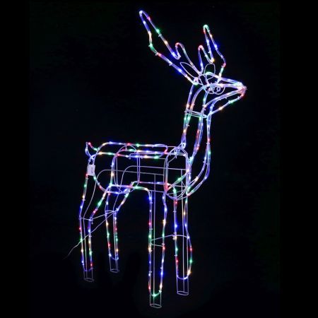 Stockholm Christmas Lights STANDING REINDEER Motif Lights 220 Multi Colour LEDs