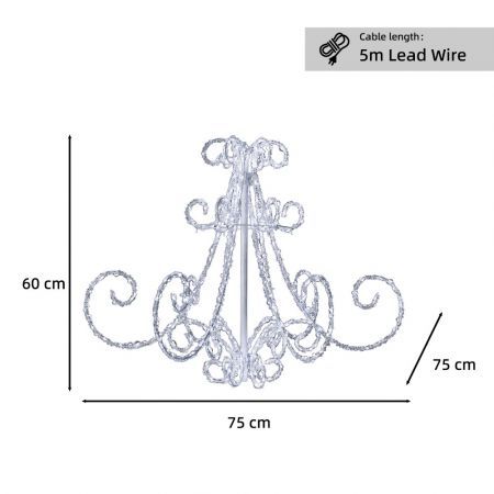 Stockholm Christmas Lights CHANDELIER Motif Lights 540 Cool White LEDs Decor