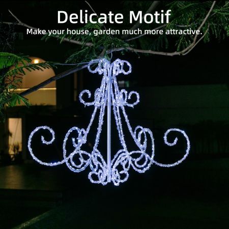 Stockholm Christmas Lights CHANDELIER Motif Lights 540 Cool White LEDs Decor