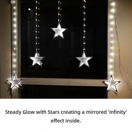 Stockholm Christmas Lights STAR Curtain Lights 240 Cool White LEDs Indoor