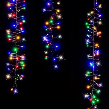 Stockholm Christmas Lights SOLAR TREE Curtain Lights 480 Multi Colour LEDs