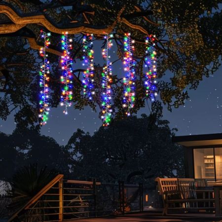Stockholm Christmas Lights SOLAR TREE Curtain Lights 480 Multi Colour LEDs