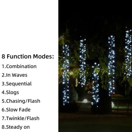 Stockholm Christmas Lights SOLAR TREE Curtain Lights Cool White LEDs Outdoor Use
