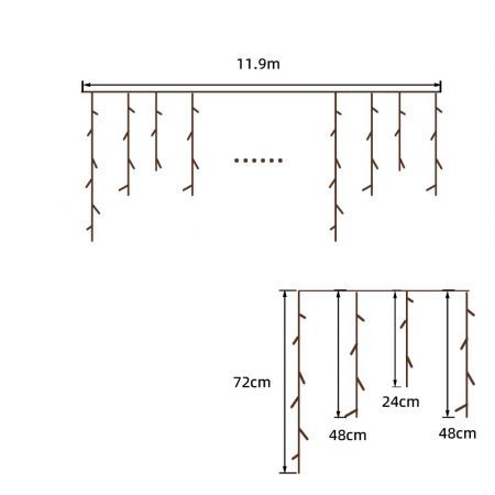 Stockholm Christmas Lights SNOWING ICICLES Curtain Lights 480 Cool White LEDs