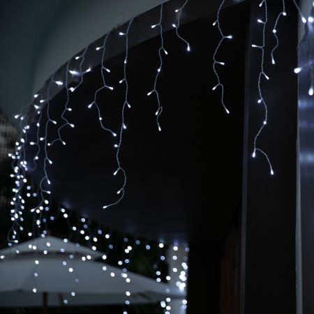 Stockholm Christmas Lights SNOWING ICICLES Curtain Lights 480 Cool White LEDs