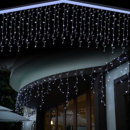 Stockholm Christmas Lights SNOWING ICICLES Curtain Lights 480 Cool White LEDs