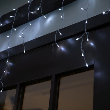 Stockholm Christmas Lights SNOWING ICICLES Curtain Lights 480 Cool White LEDs