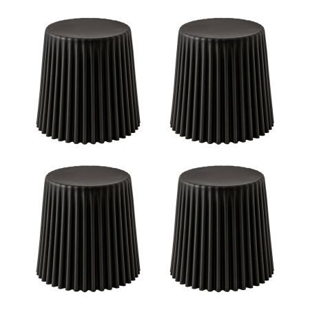 Artiss Set of 4 Cupcake Bar Stools Stackable Foot Stools Black