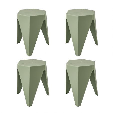 Artiss 4PC Puzzle Stool Bar Stools Stackable Green