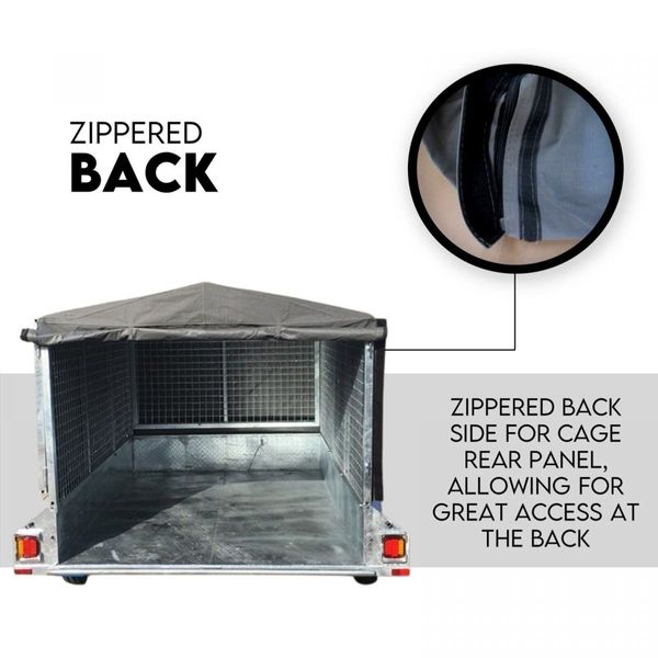 Box Cage Trailer Cover Canvas Tarp for 7x4 ft 600mm High Cage