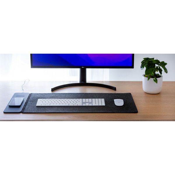 Reversible Wireless Fast Charging Desktop Mat for Smartphones and Earbuds