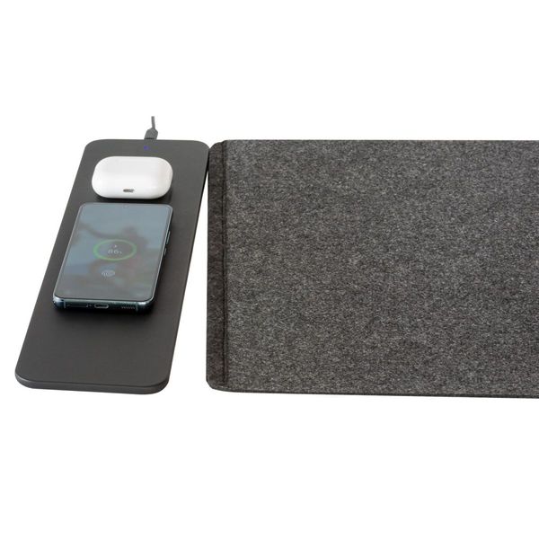 Reversible Wireless Fast Charging Desktop Mat for Smartphones and Earbuds