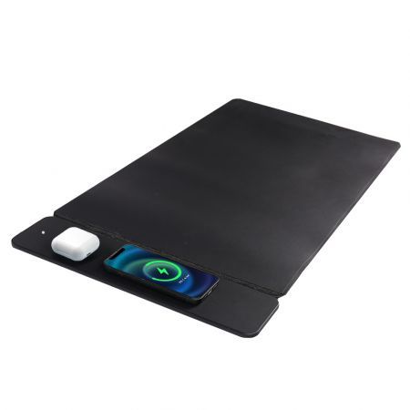 Reversible Wireless Fast Charging Desktop Mat for Smartphones and Earbuds