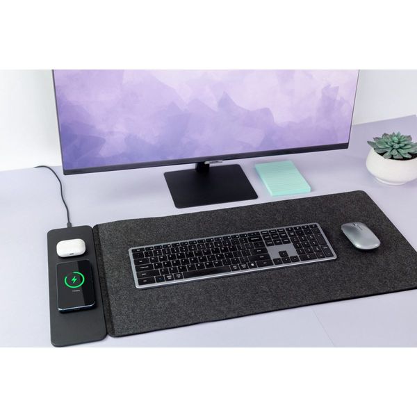 Reversible Wireless Fast Charging Desktop Mat for Smartphones and Earbuds