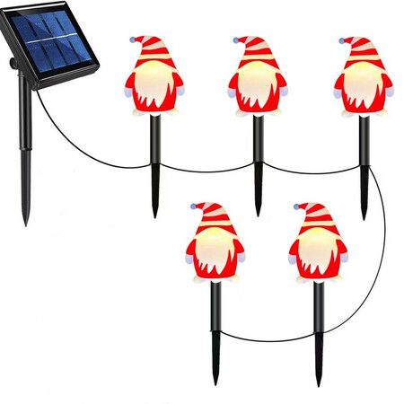 5 Pack LED Christmas Solar Power Ground Stake Outdoor   Pathway  Party Supply Waterproof Solar IP65 Christmas