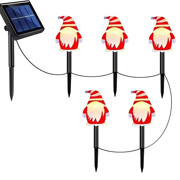 5 Pack LED Christmas Solar Power Ground Stake Outdoor   Pathway  Party Supply Waterproof Solar IP65 Christmas