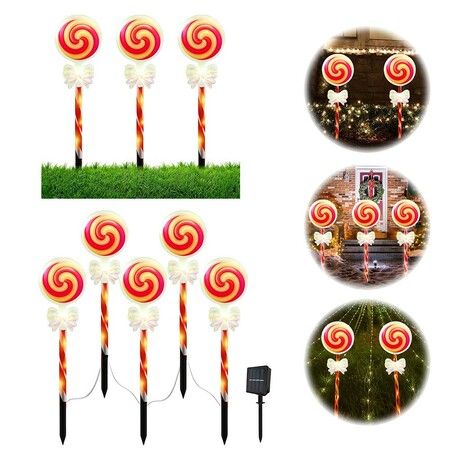 5 Pack LED Christmas Solar Power Ground Stake Outdoor  Supply Waterproof Solar IP65 Christmas