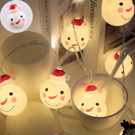 Christmas Decorative Lights Snowman String Lights Battery Operated Copper Wire Light for Christmas Tree Xmas Party Garden Patio