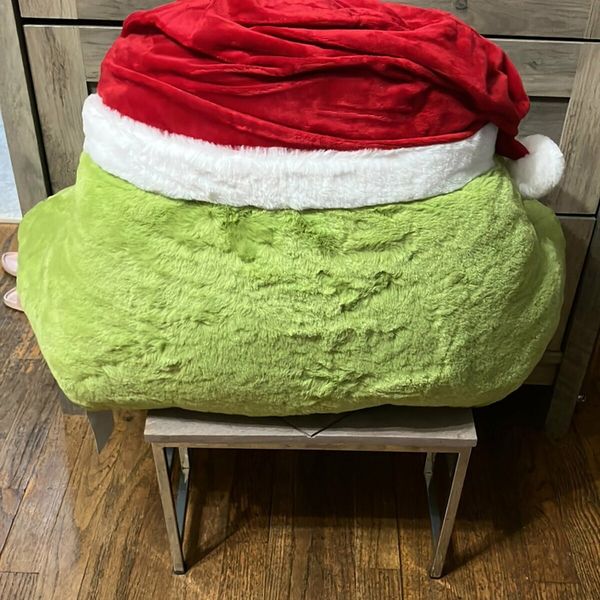 Christmas Grinch Cuddle Cushion Reading Pillow for Kids,Lumbar Support Headboard Backrest Pillow with Arms Christmas Decorations Grinch