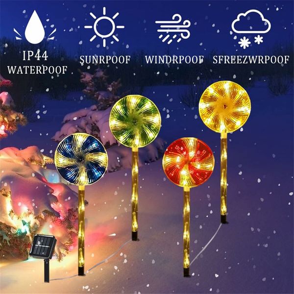 Christmas Solar Candy Cane Lights, Solar Sidewalk Lights Christmas for Outdoor Indoor Xmas Party Garden (Multicolor)