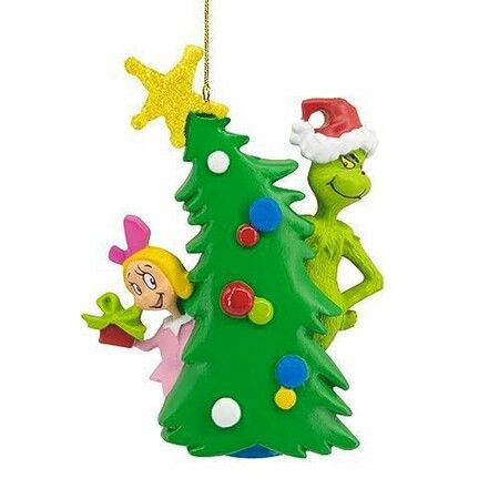 16pcs Christmas Tree Grinch Acrylic Pendant  Funny Green Accessories Christmas Pendants Hanging