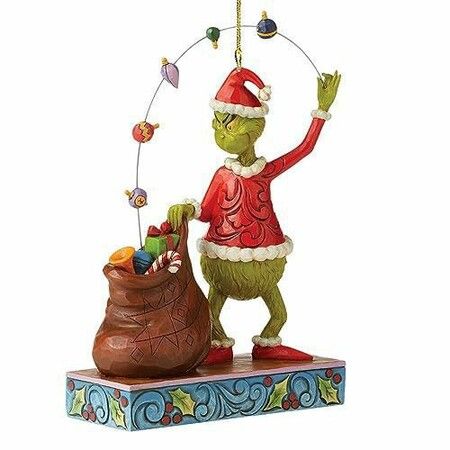 16pcs Christmas Tree Grinch Acrylic Pendant  Funny Green Accessories Christmas Pendants Hanging