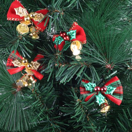 4pcs Christmas Tree Ribbon  Pendant  Funny  Accessories Christmas Pendants Hanging