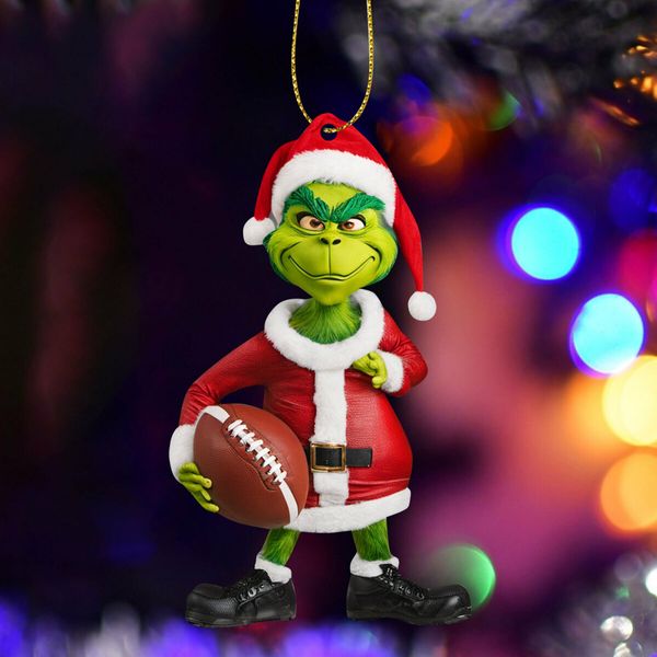 12pcs 8cm Christmas Tree Sports Muscle Grinch Pendant  Funny  Accessories Christmas Pendants Hanging