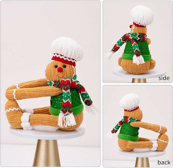 1 PCS Green Funny Knitted Gingerbread Man Curtain Tiebacks Christmas Window Drapes Holders with Buckles