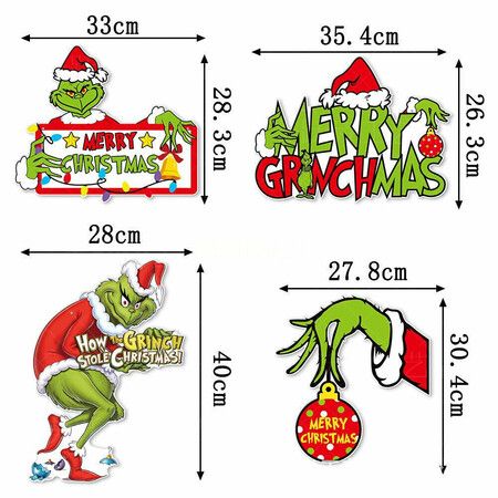 30 x 28cm Christmas Door Hanger Large Thief Hand Ornament for Tree, Home, Indoor & Outdoor Holiday Party