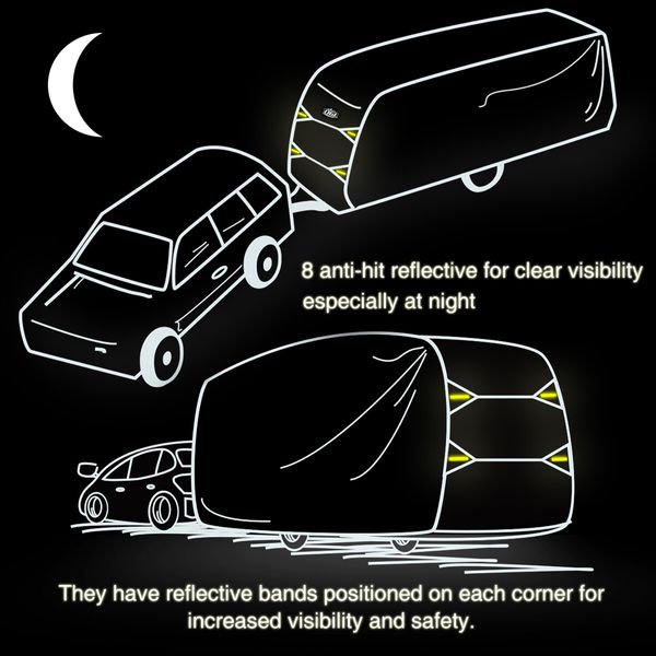 14 to 16ft Caravan Cover Travel Campervan Trailer Accessories 4 Layer Water UV Proof Heavy Duty Polypropylene Protector with Storage Bag Hitch Cover