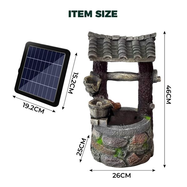 Solar Water Feature Fountain Pump with Panel Battery Led Lights Cascading Landscape Bird Bath Pool Fish Pond Indoor Outdoor Garden Yard Decoration