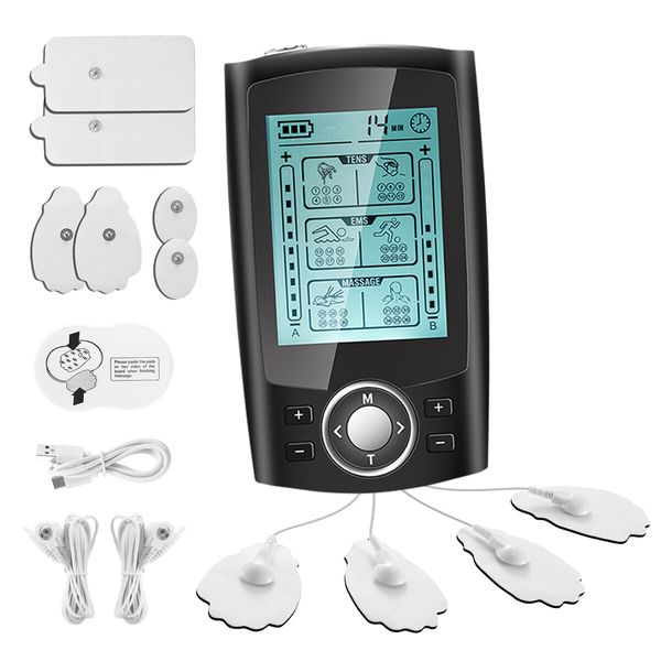 TENS EMS Machine Electric Muscle Stimulator Massager Portable Neck Nerve Back Knee Massage Device Rechargeable Professional Unit 36 Modes