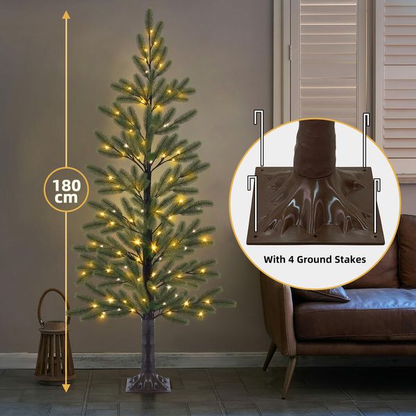 180cm Christmas Tree LED Artificial Plant Fairy 125 Lights Xmas Decoration Outdoor Indoor Ornaments Imitation Fake Faux Green House Plants